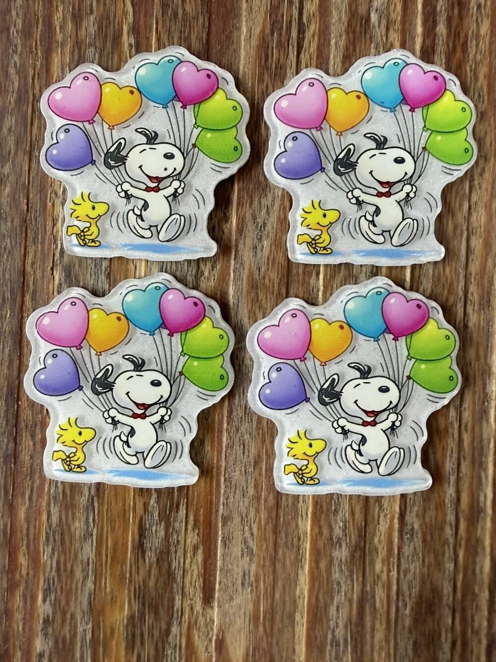 4 Pc Snoopy Acrylic Flatbacks